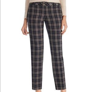 White House Black Market Black White Plaid Pants